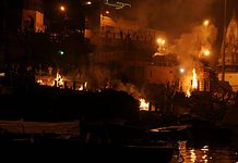 The Burning Ghats in Varanasi, India Burning ghats in Varanasi, India