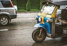 Typical Scams in Bangkok Tuk Tuk in Bangkok, Thailand.
